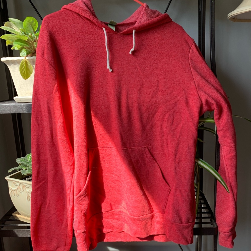 Red alternative apparel hooded sweatshirt